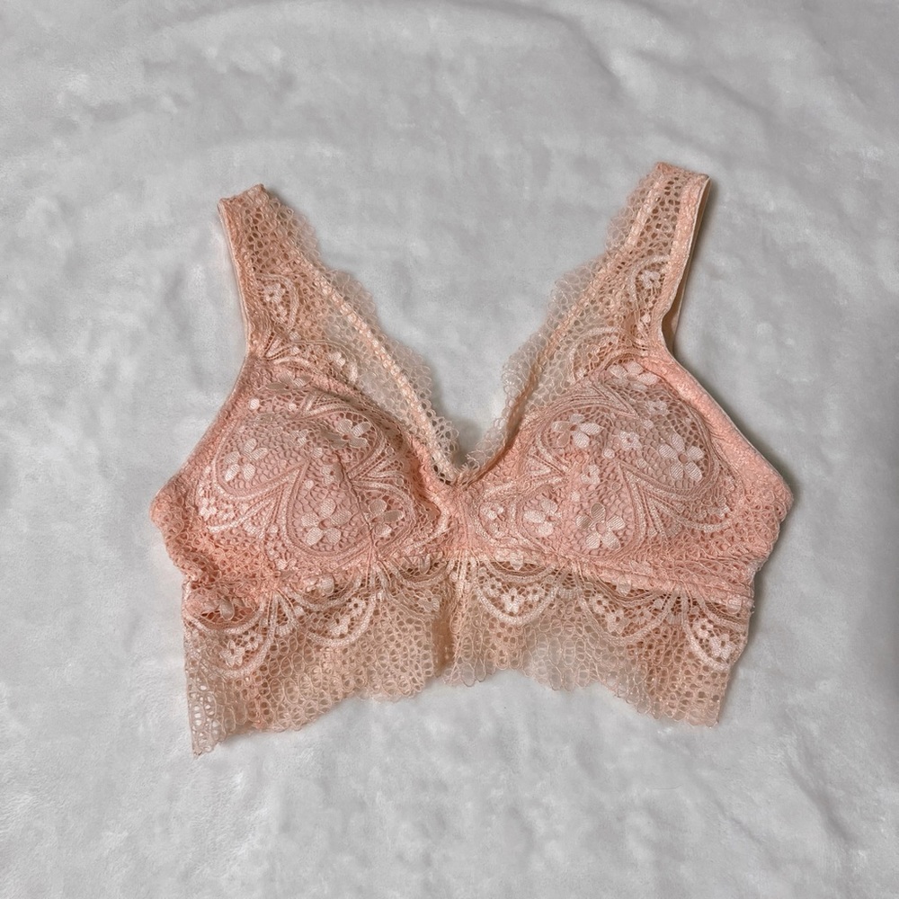 pink laced bralette